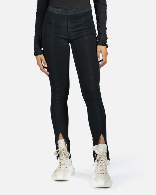 Rick Owens DRKSHDW Women Pants Denim Slit Front Leggings in Black