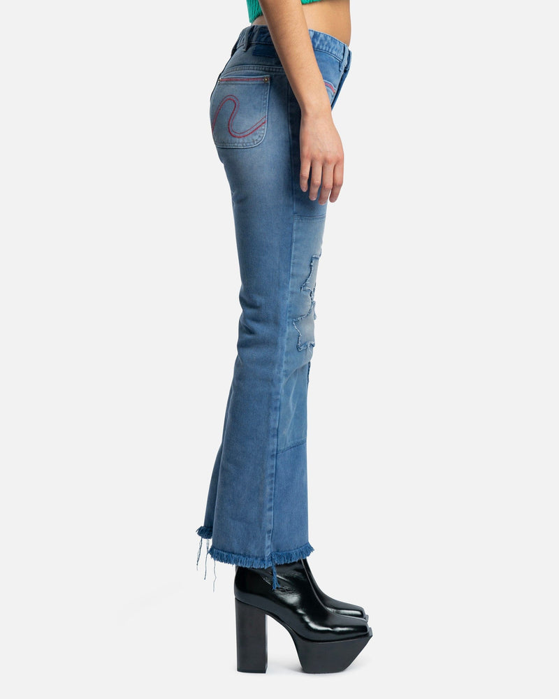 Denim Star Jacquard Pants in Blue