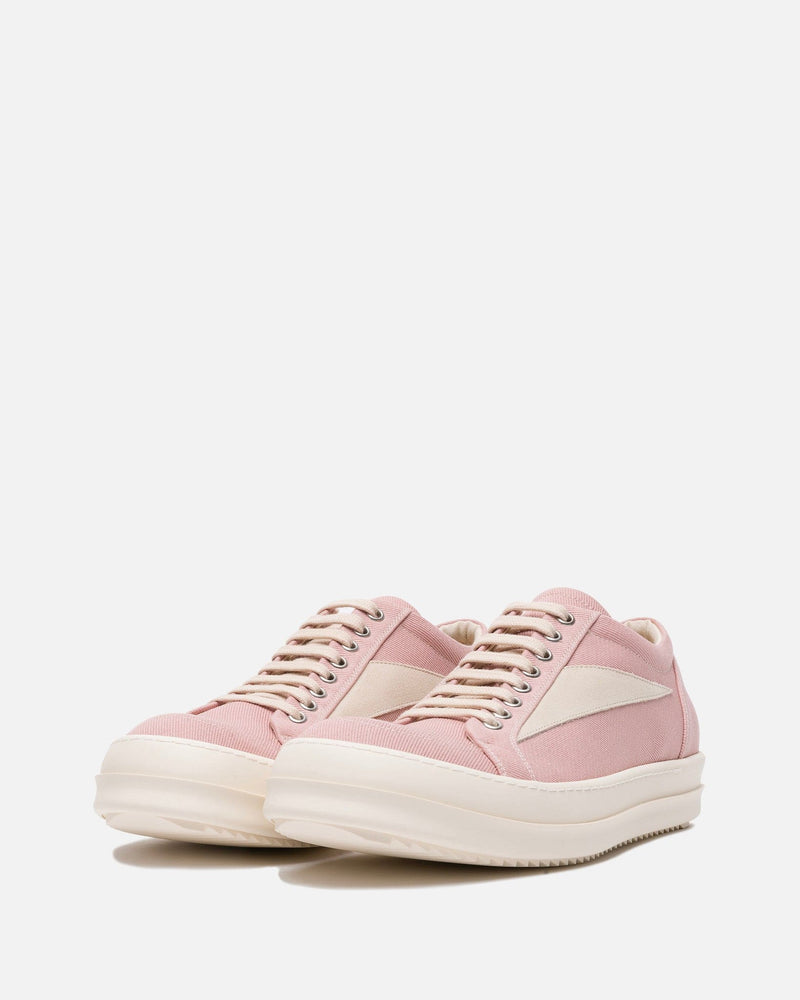 Rick Owens Men's Sneakers Denim Vintage Sneakers in Faded Pink/Pearl