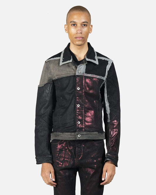 Rick Owens DRKSHDW Men's Jackets Denim Worker Jacket in Bruise