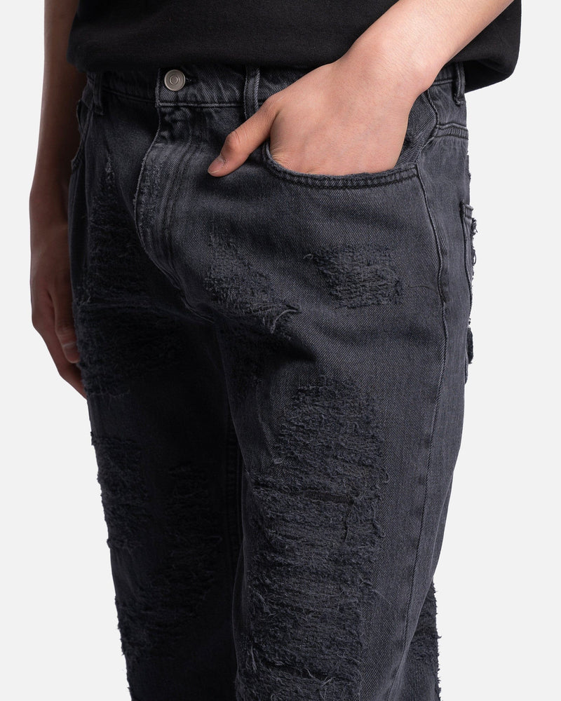 1017 ALYX 9SM Men's Jeans Destroyed Embroidery Jeans in Black