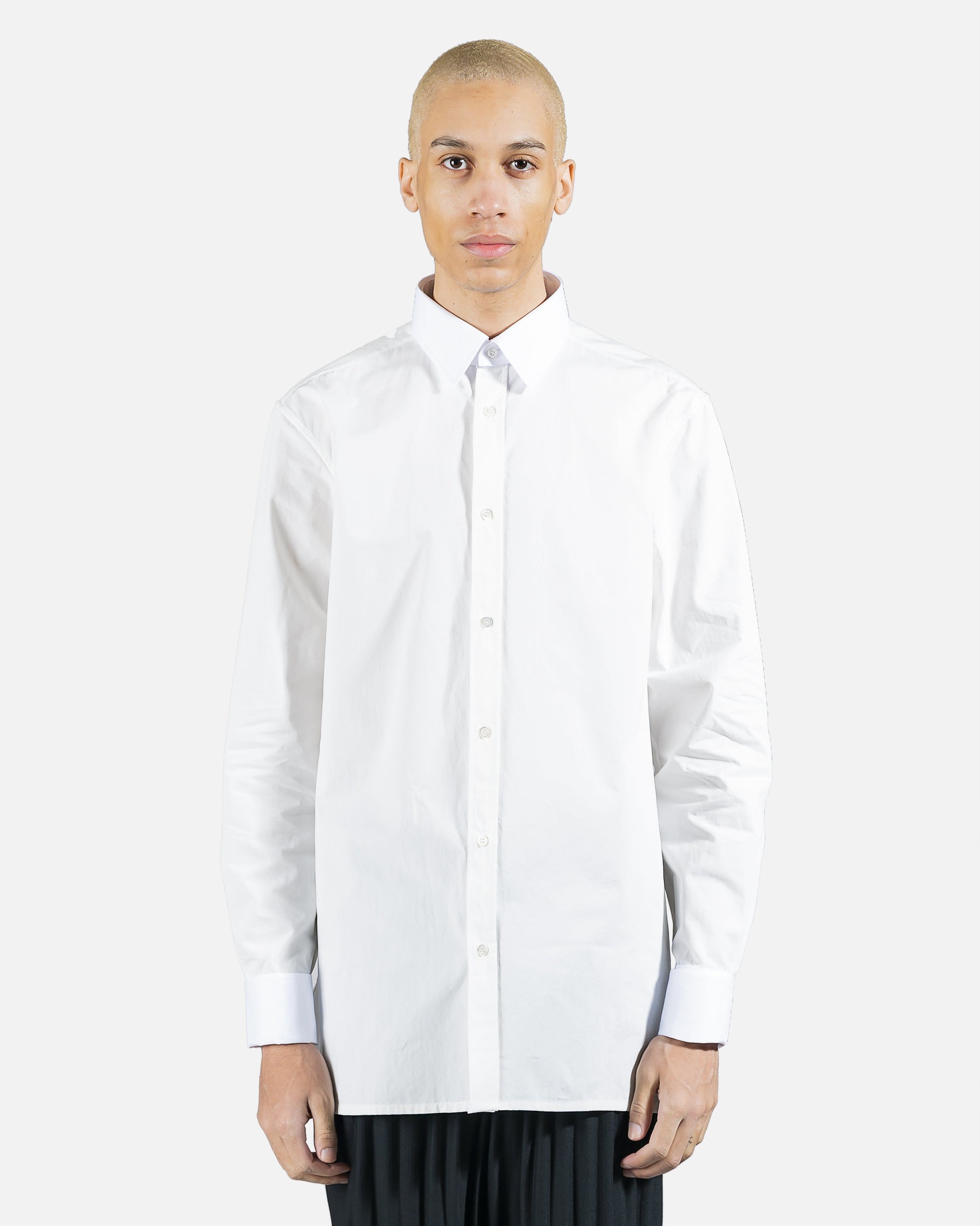 Maison Margiela Men's Shirts Detachable Collar Button-Up Shirt in White