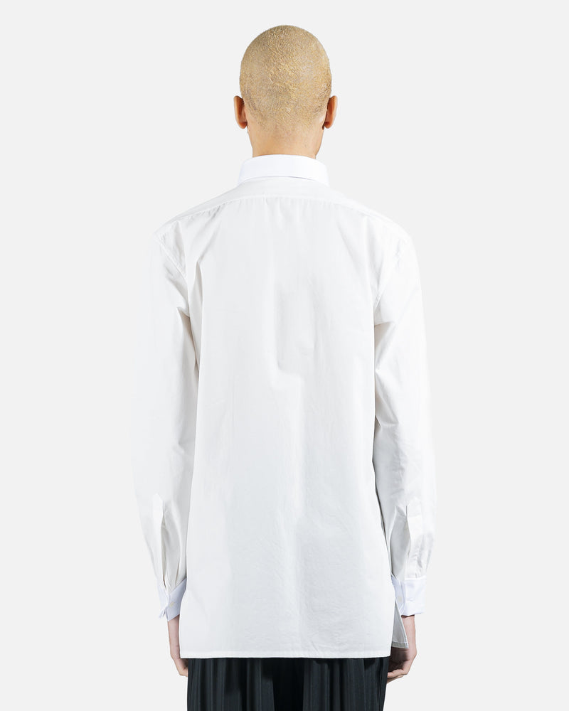 Maison Margiela Men's Shirts Detachable Collar Button-Up Shirt in White