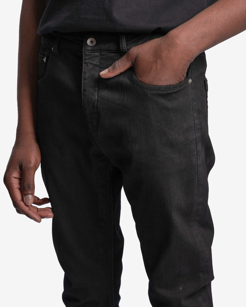 Rick Owens DRKSHDW Men's Pants Detroit Cut Denim in Black