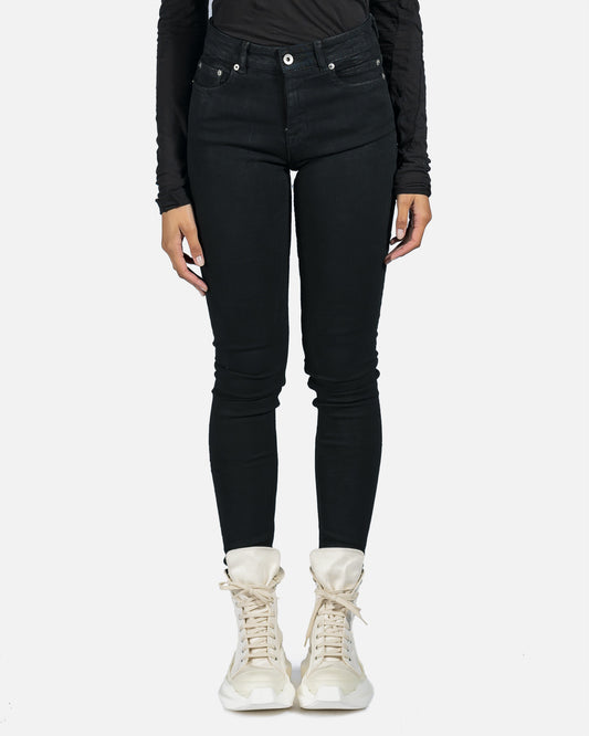 Rick Owens DRKSHDW Women Pants Detroit Cut Denim in Black