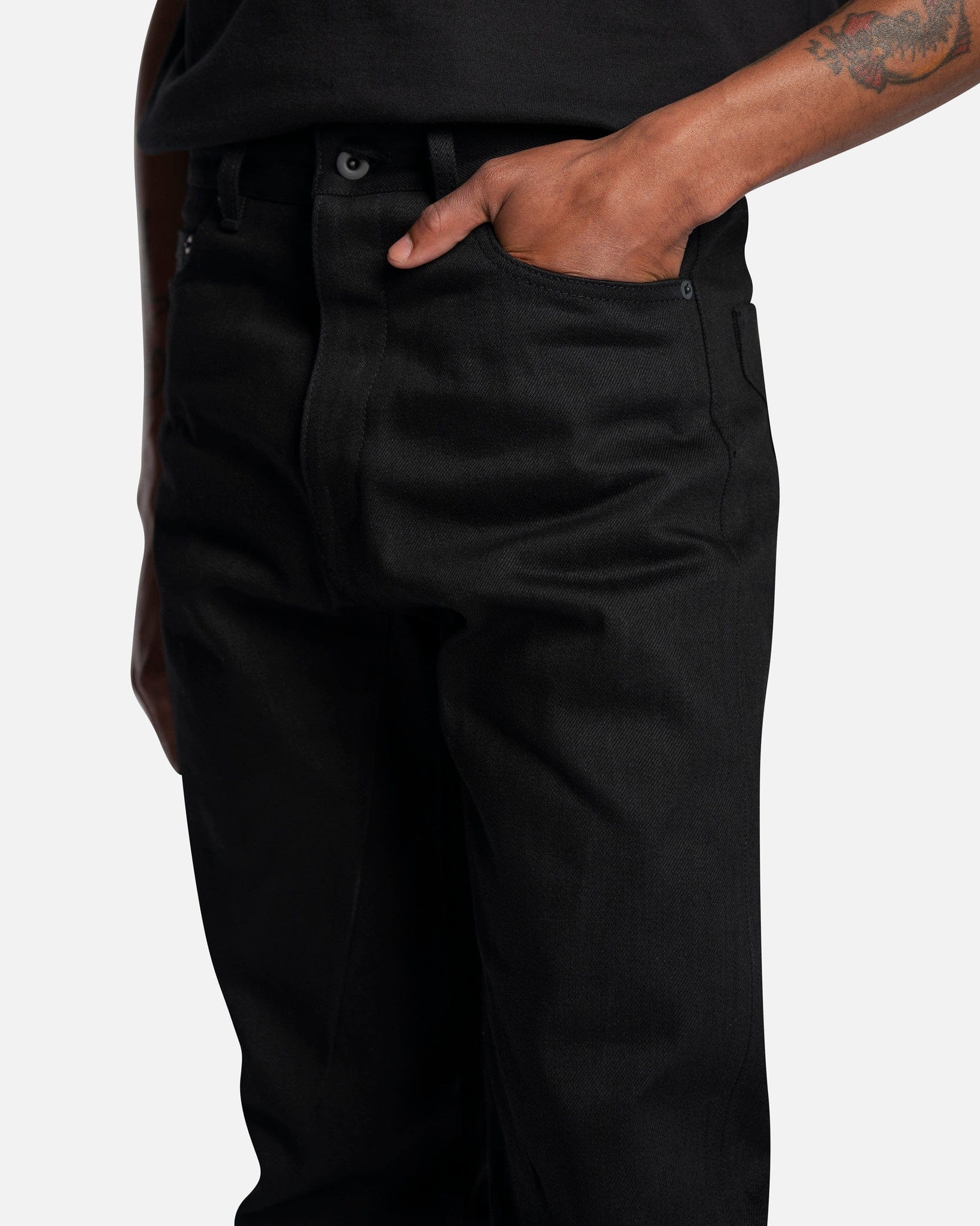 Rick Owens DRKSHDW Men's Jeans Detroit Cut Japanese Denim in Black