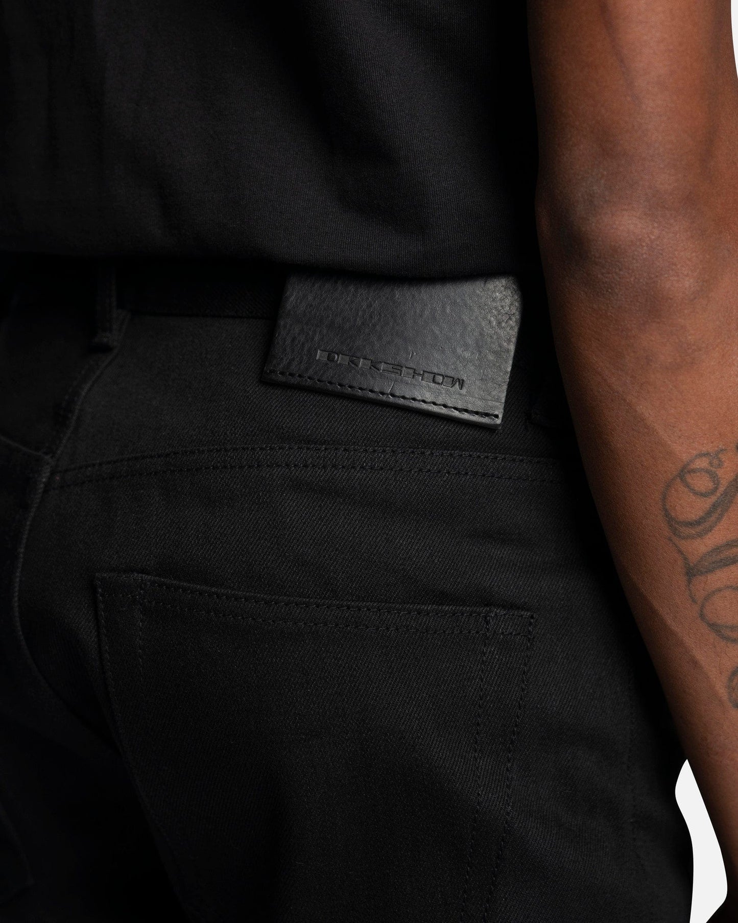 Rick Owens DRKSHDW Men's Jeans Detroit Cut Japanese Denim in Black