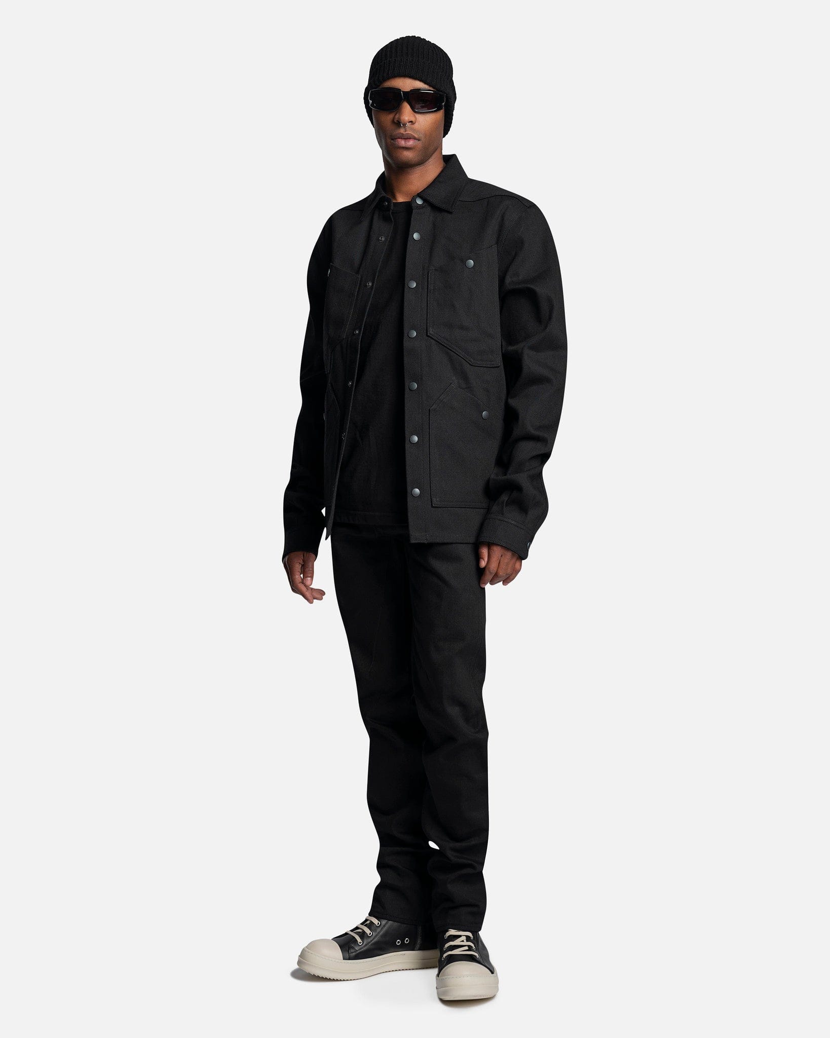 Rick Owens DRKSHDW Men's Jeans Detroit Cut Japanese Denim in Black