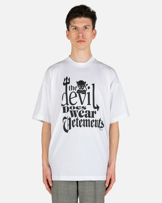 VETEMENTS Men's T-Shirts Devil Does Wear VETEMENTS T-Shirt in White
