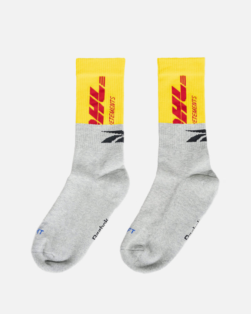 VETEMENTS Men's Socks DHL Cut-Up Socks in Yellow