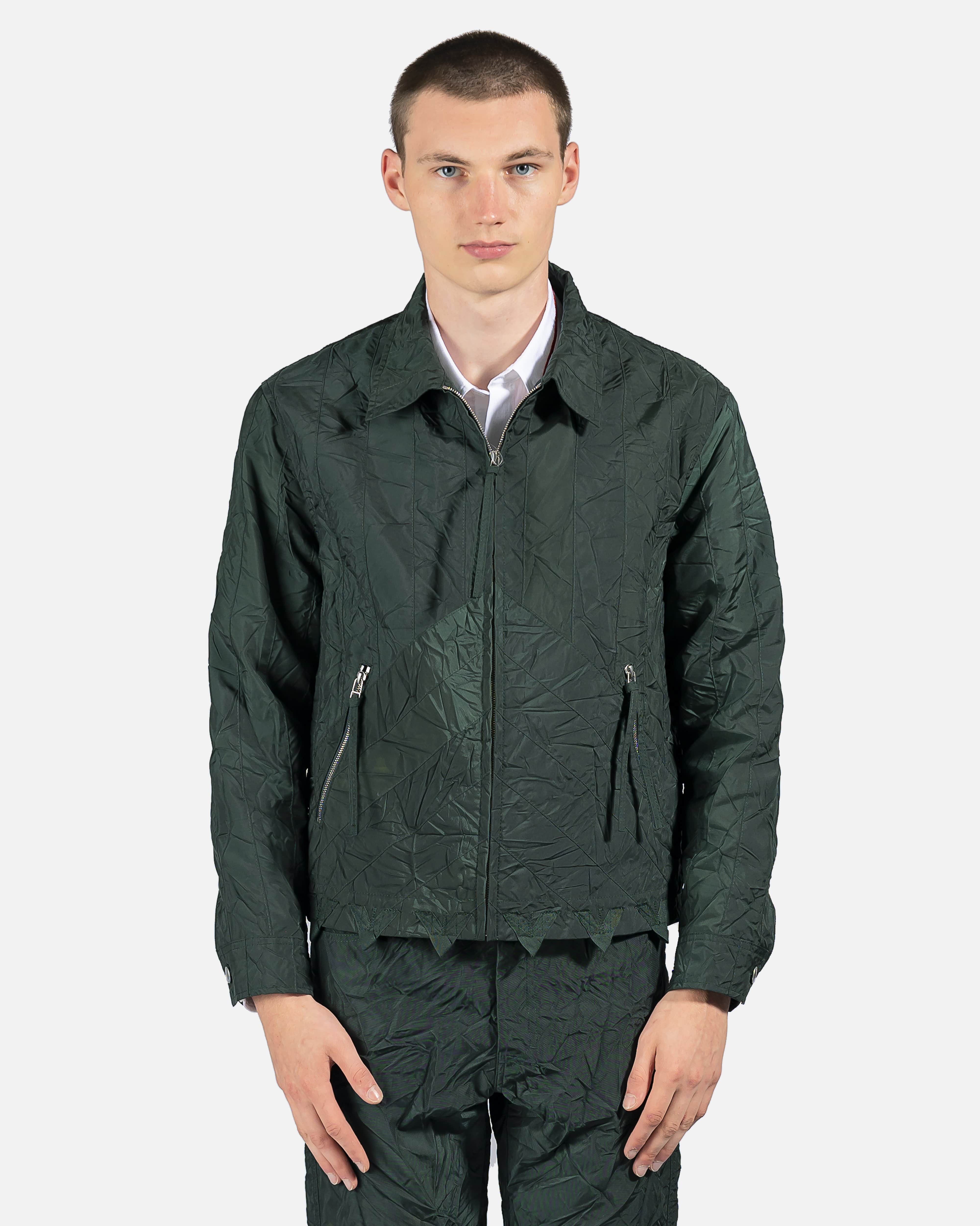 Diagonal Slashed Airbag Jacket in Dark Green – SVRN