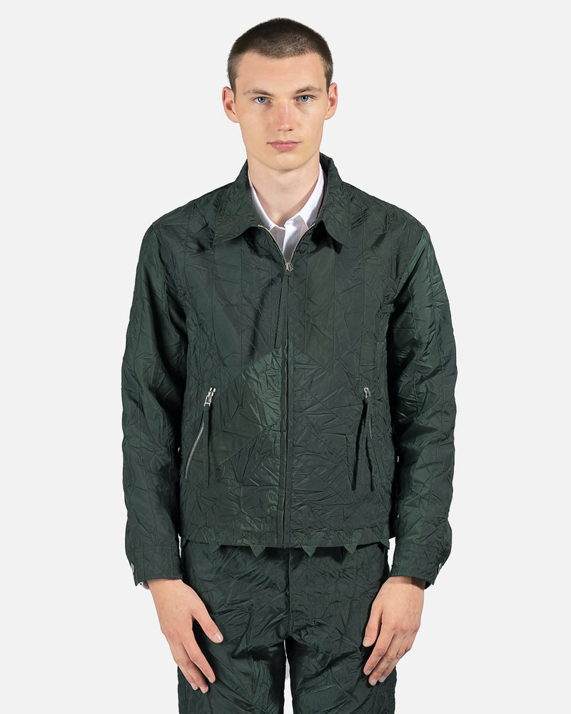 KANGHYUK Men's Jackets Diagonal Slashed Airbag Jacket in Dark Green
