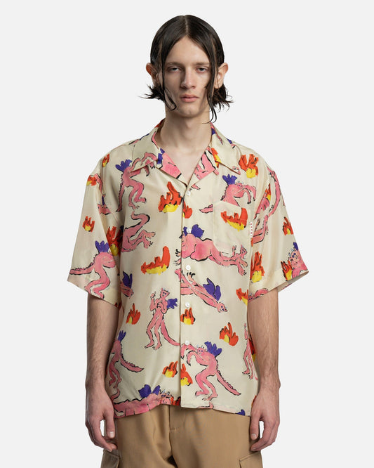 Marni Men's Shirts Diavoli Silk Habot AI Shirt in Ivory