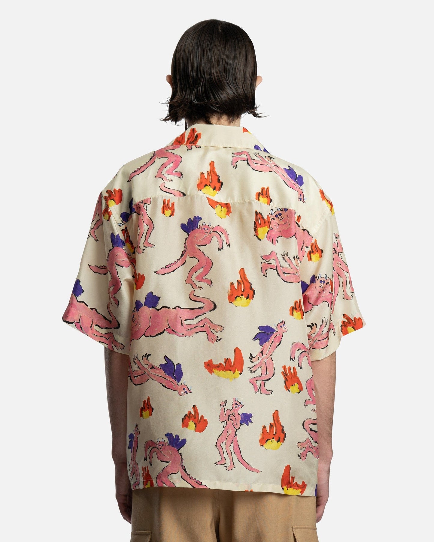 Marni Men's Shirts Diavoli Silk Habot AI Shirt in Ivory