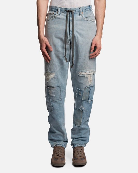 Greg Lauren Men's Jeans Distressed Denim 34 Lounge in Dark Blue