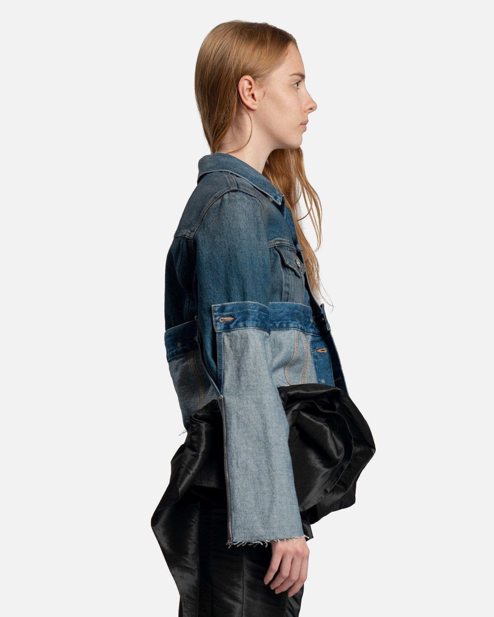 Distressed Denim Jacket in Medium Blue – SVRN