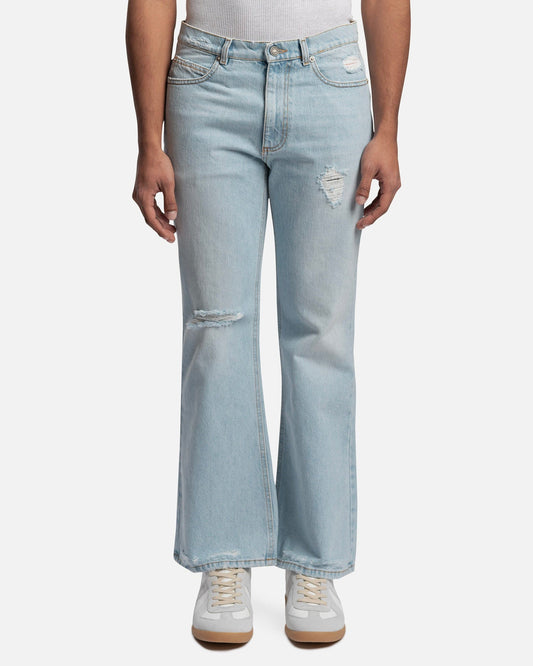 ERL Men's Pants Distressed Denim Pants in Blue