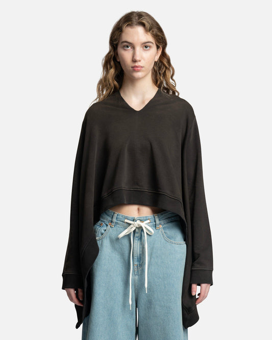 MM6 Maison Margiela Women Sweaters Distressed Sweatshirt in Black