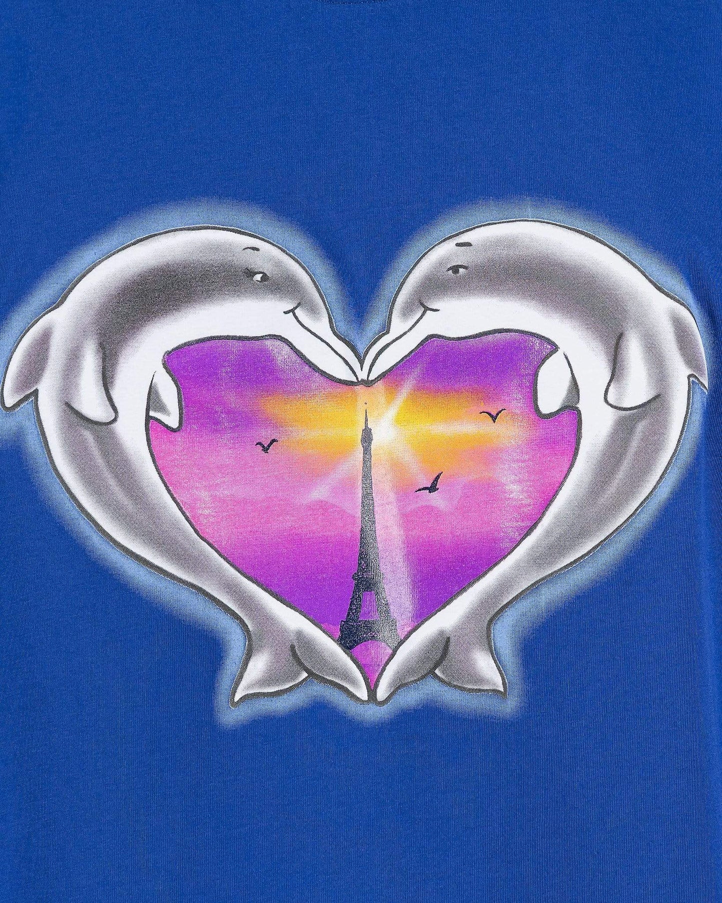 VETEMENTS Men's T-Shirts Dolphins Heart Logo Tee in Blue