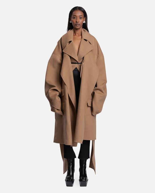 Peter Do Women Jackets O/S Double-Face Detachable Coat in Camel