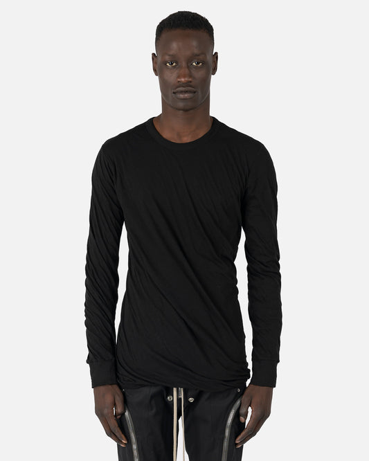 Rick Owens Men's T-Shirts Double Layer Longsleeve T-Shirt in Black