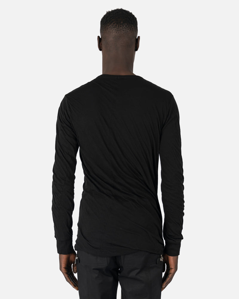 Rick Owens Men's T-Shirts Double Layer Longsleeve T-Shirt in Black