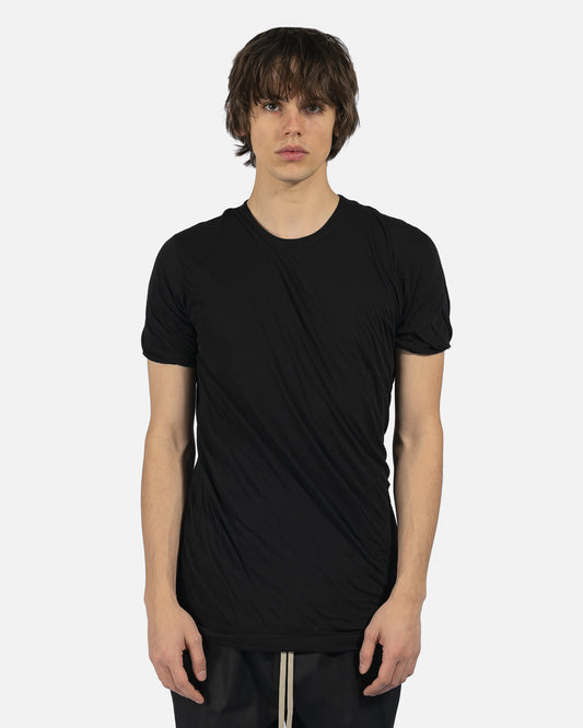 Rick Owens Men's T-Shirts Double Layer Shortsleeve T-Shirt in Black
