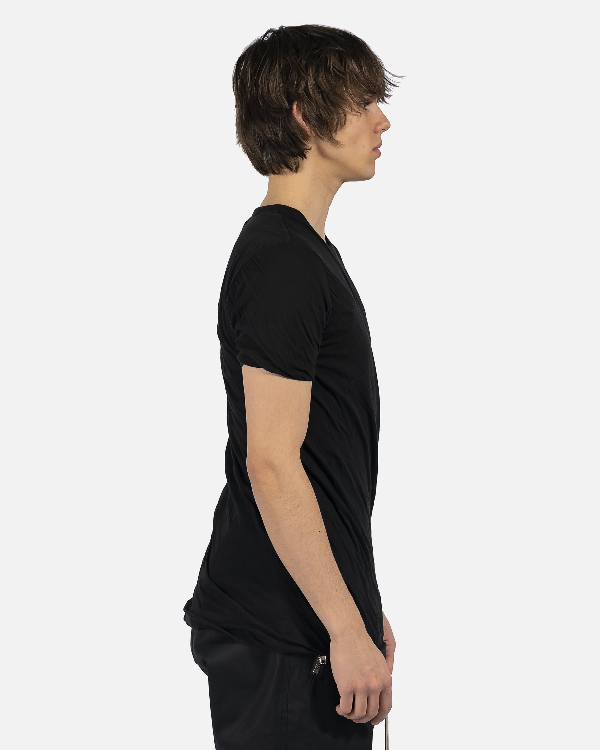 Rick Owens Men's T-Shirts Double Layer Shortsleeve T-Shirt in Black