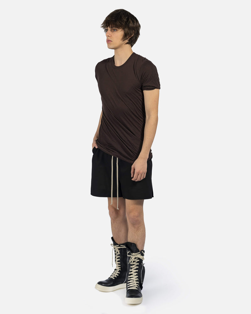Rick Owens Men's T-Shirts Double Layer Shortsleeve T-Shirt in Oxblood