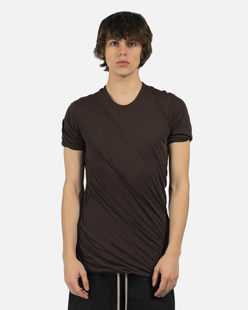 Rick Owens Men's T-Shirts Double Layer Shortsleeve T-Shirt in Oxblood