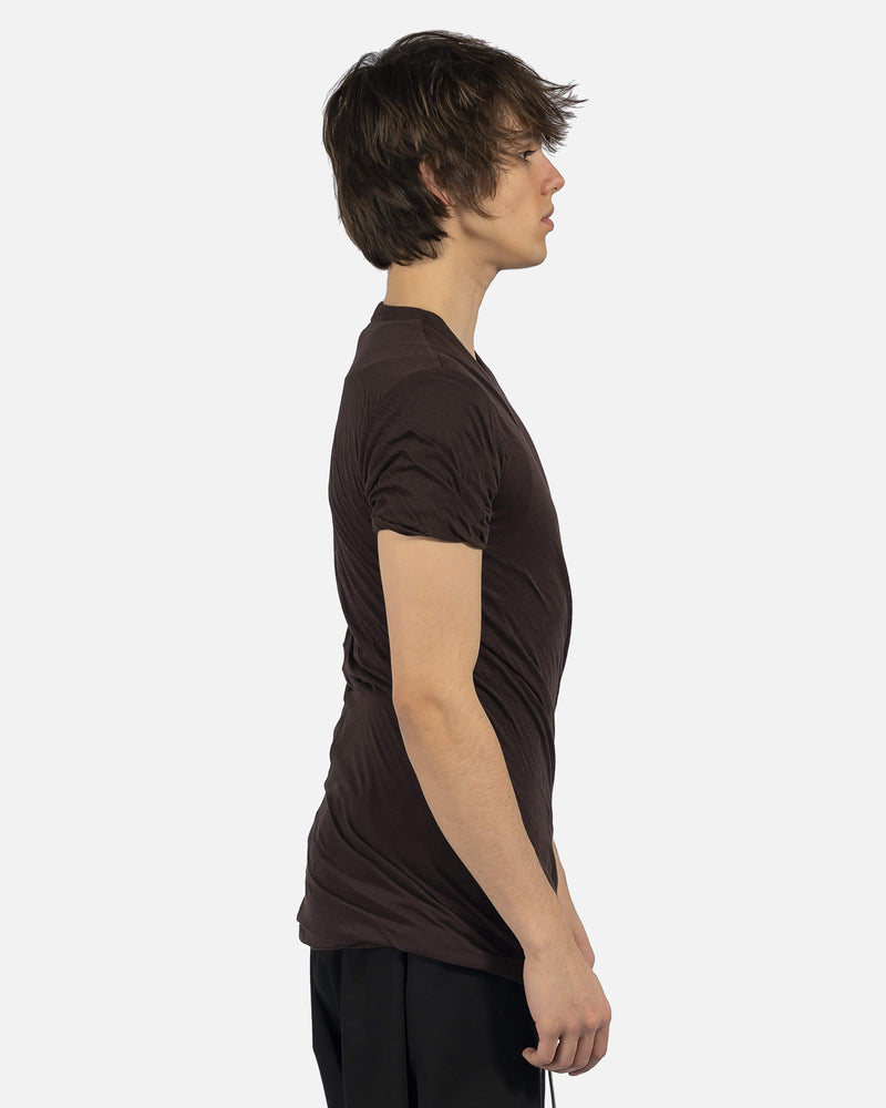 Rick Owens Men's T-Shirts Double Layer Shortsleeve T-Shirt in Oxblood