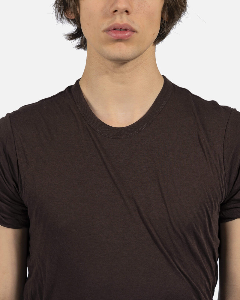 Rick Owens Men's T-Shirts Double Layer Shortsleeve T-Shirt in Oxblood