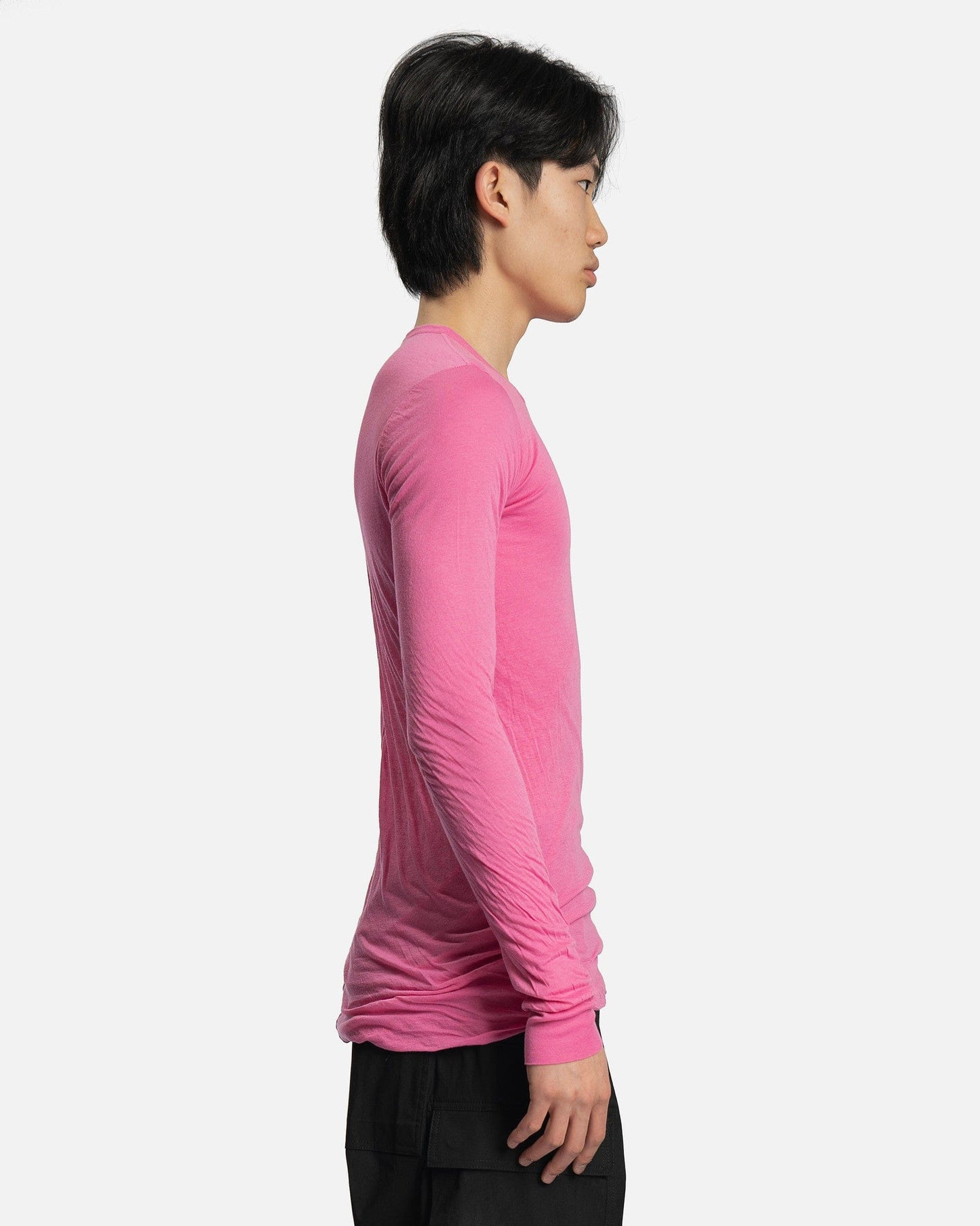 Rick Owens Men's T-Shirts Double LS T in Hot Pink