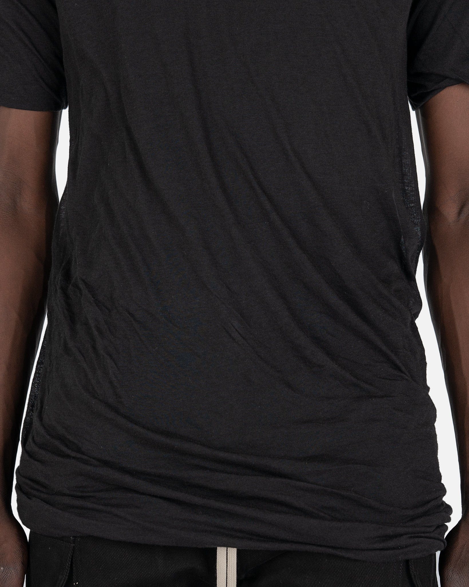 Rick Owens Men's T-Shirts Double Shortsleeve T-Shirt in Black