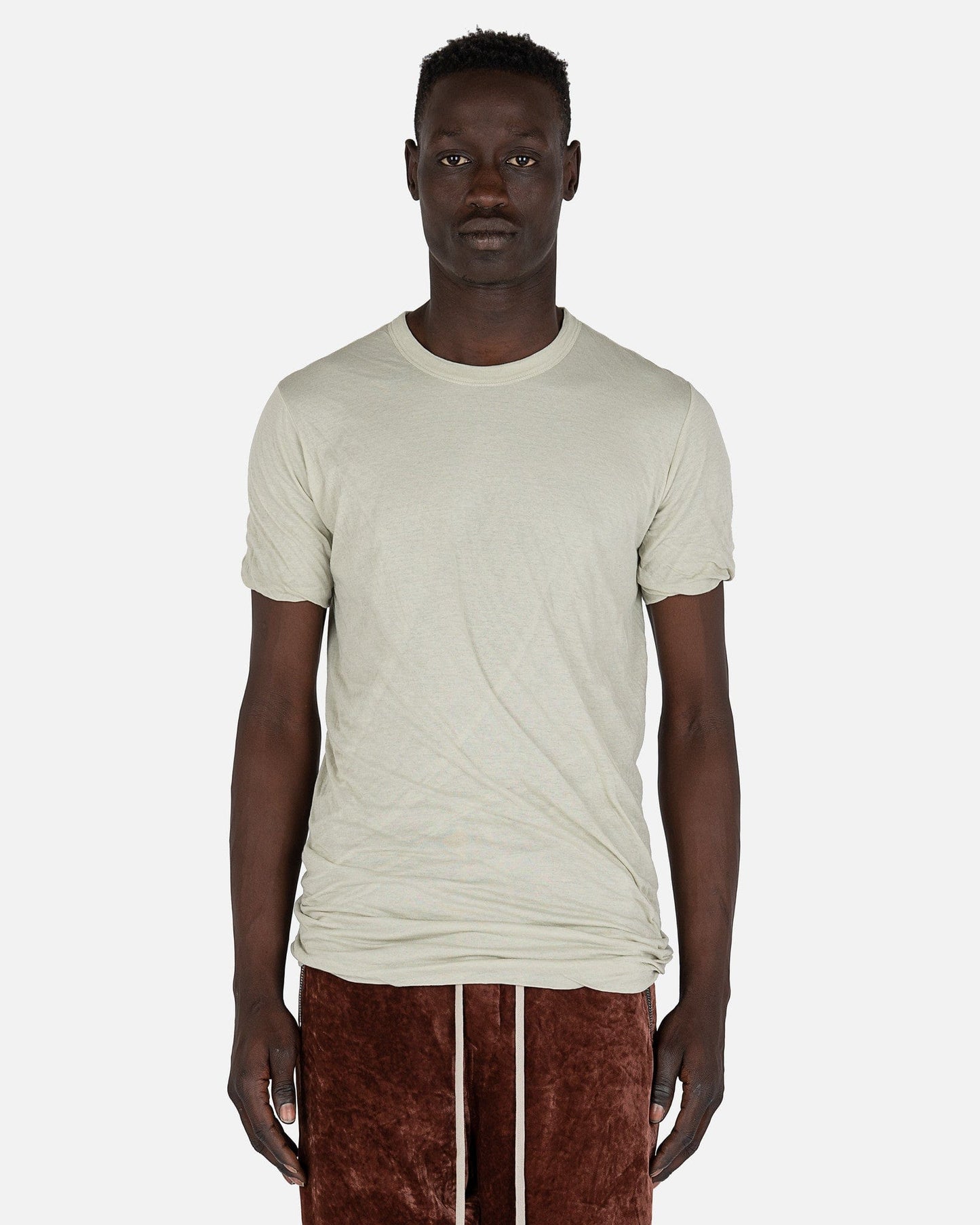Rick Owens Men's T-Shirts Double Shortsleeve T-Shirt in Pearl