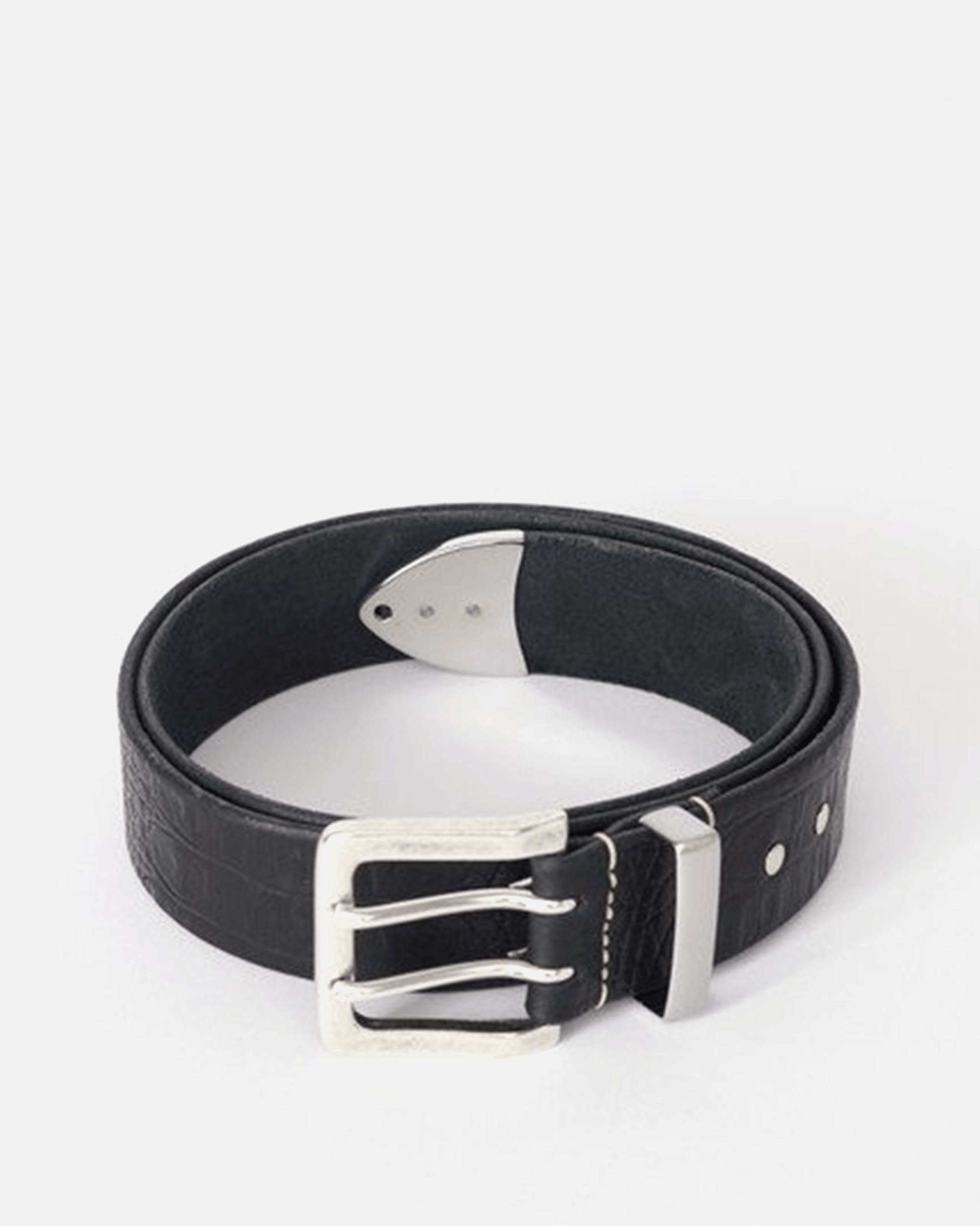Our Legacy Leather Goods Double Tongue Belt in Black