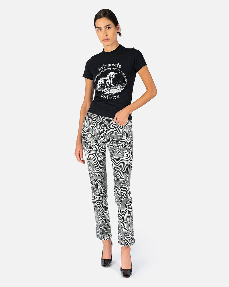 VETEMENTS Women T-Shirts Double Unicorn Fitted T-Shirt in Black