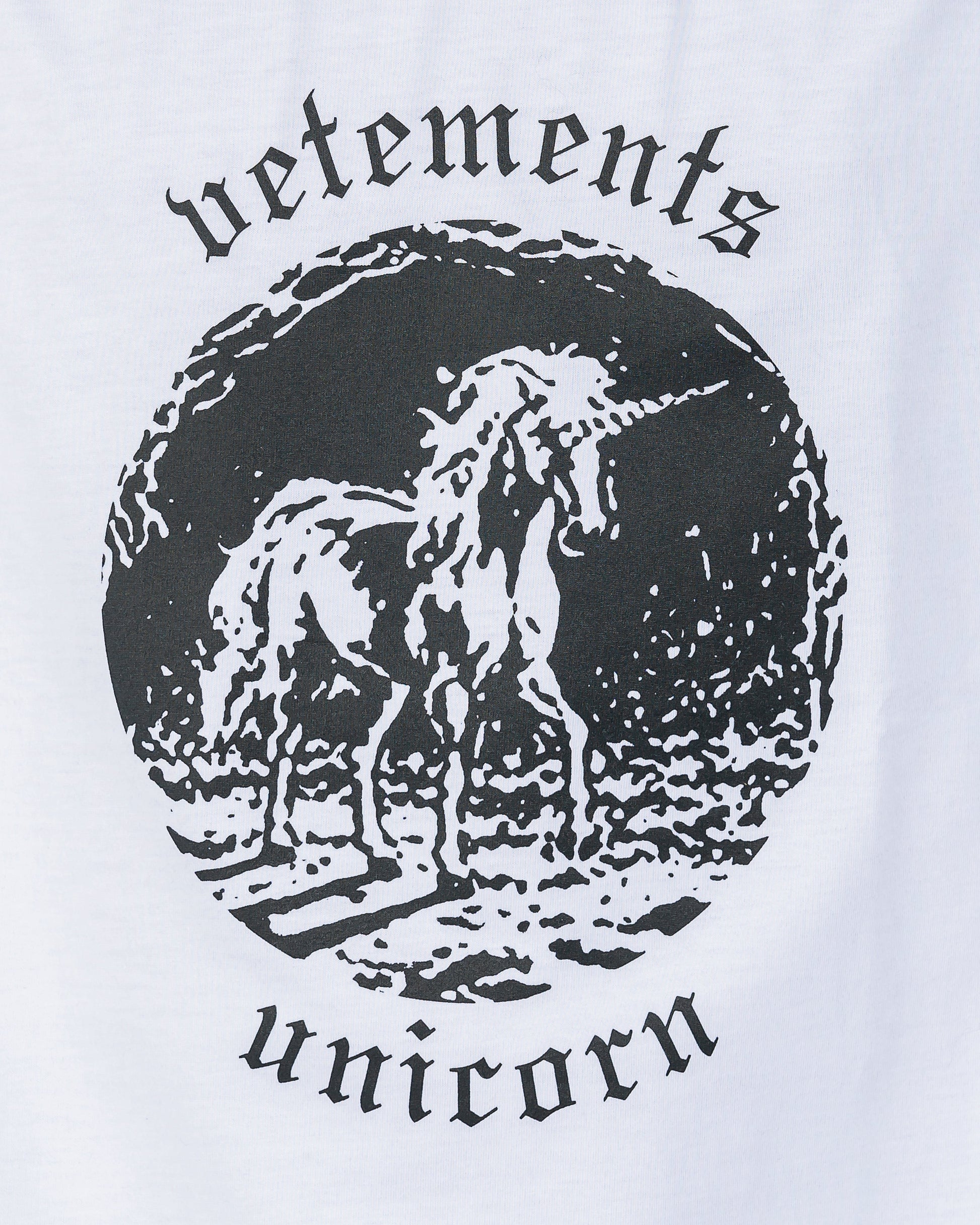 VETEMENTS Men's T-Shirts Double Unicorn T-Shirt in White