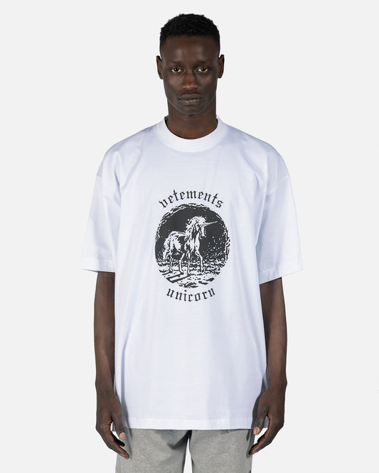 VETEMENTS Men's T-Shirts Double Unicorn T-Shirt in White