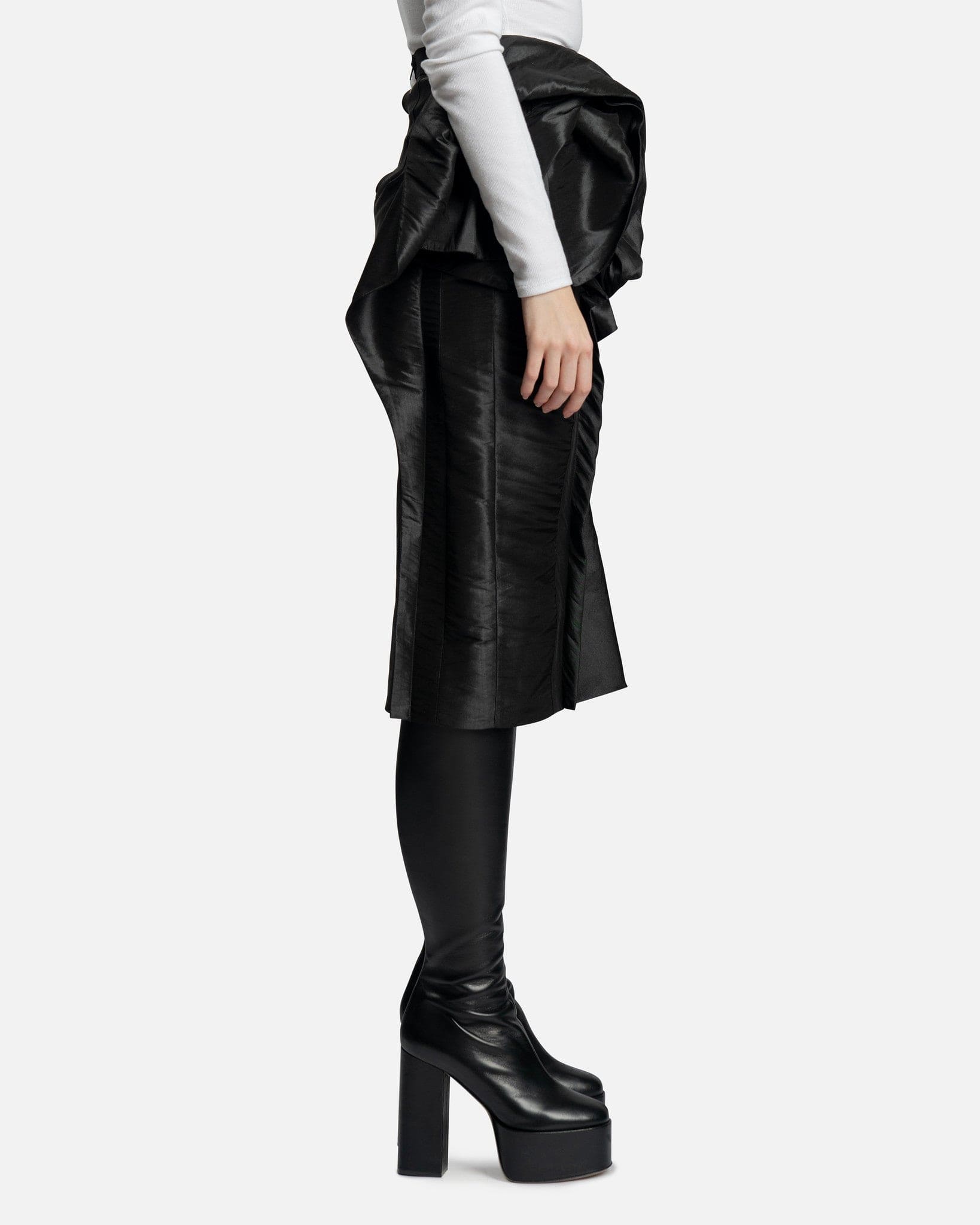 Maison Margiela Women Skirts Draped Midi Skirt in Black