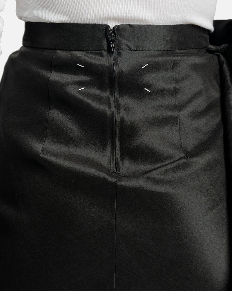 Maison Margiela Women Skirts Draped Midi Skirt in Black