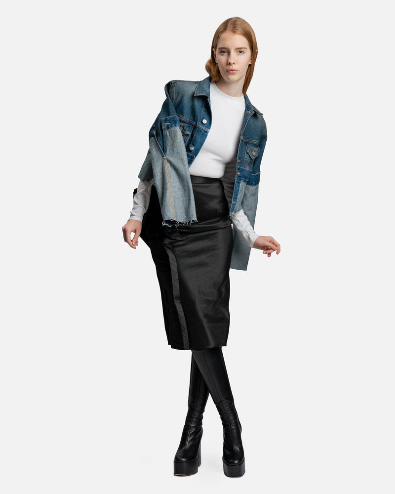 Maison Margiela Women Skirts Draped Midi Skirt in Black