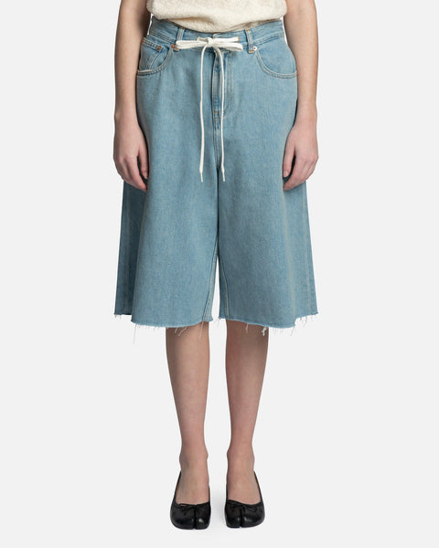 Drawstring Denim Shorts in Light Blue – SVRN