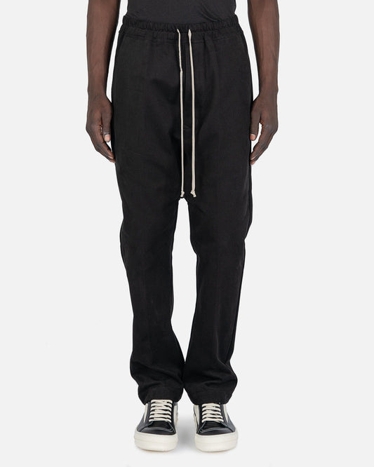 Rick Owens Men's Pants Drawstring Long in Black