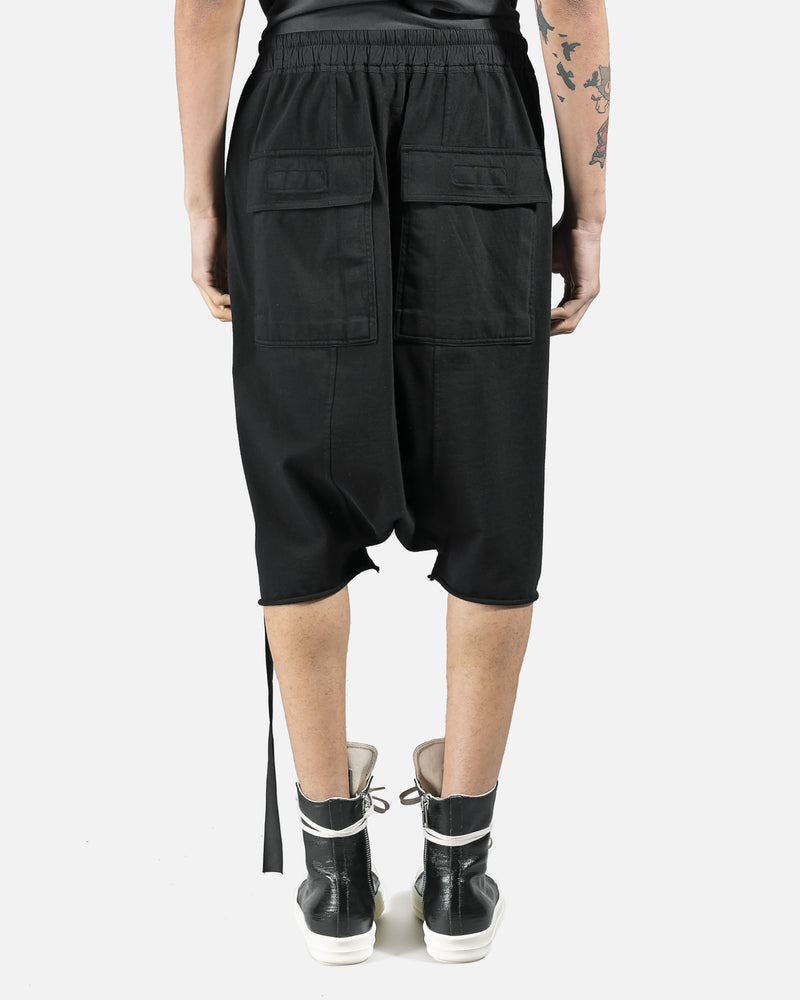 Rick Owens DRKSHDW Men's Shorts Drawstring Pod Shorts in Black
