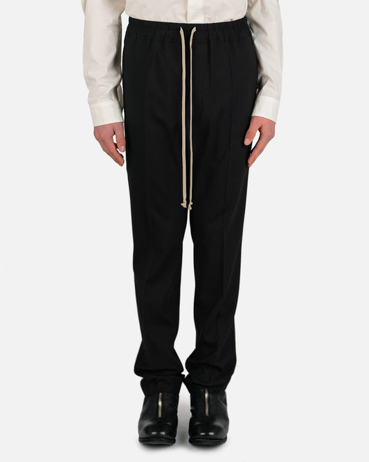 Rick Owens Men's Pants Drawstring Slim Long in Black