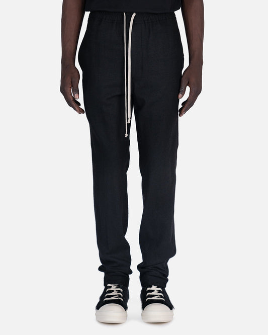 Rick Owens Men's Pants Drawstring Slim Long in Black