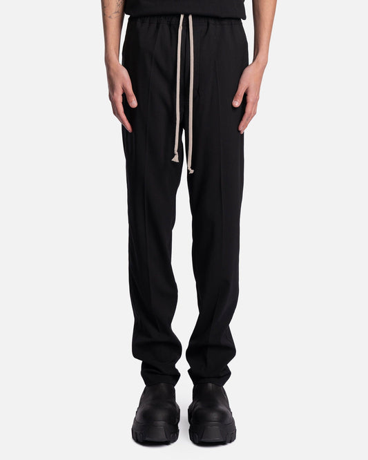 Rick Owens Men's Pants Drawstring Slim Long in Black