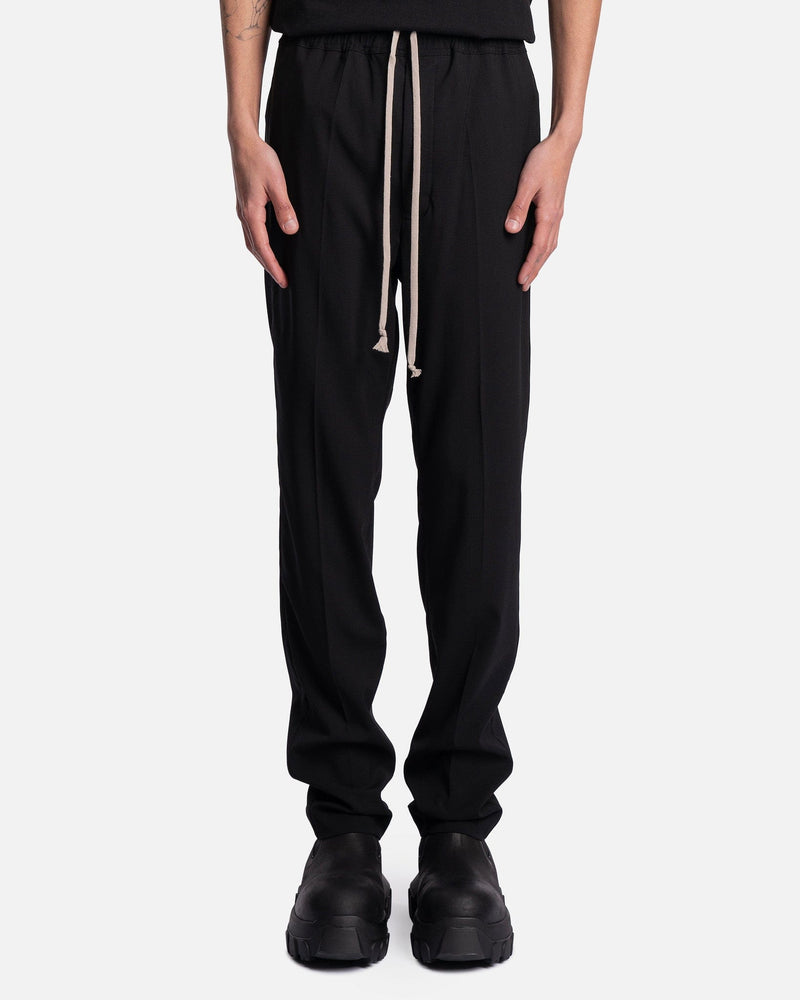 Rick Owens Men's Pants Drawstring Slim Long in Black