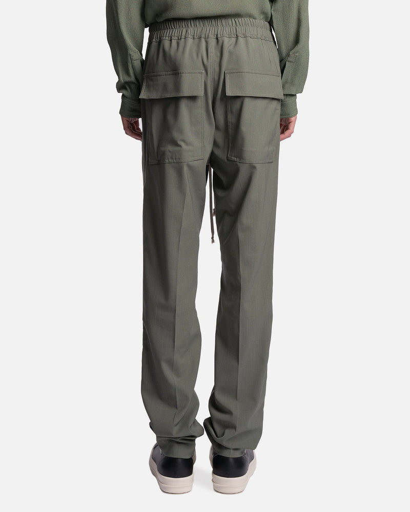 Rick Owens Men's Pants Drawstring Slim Long in Moss